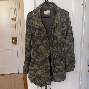 Velvet camo trench coat